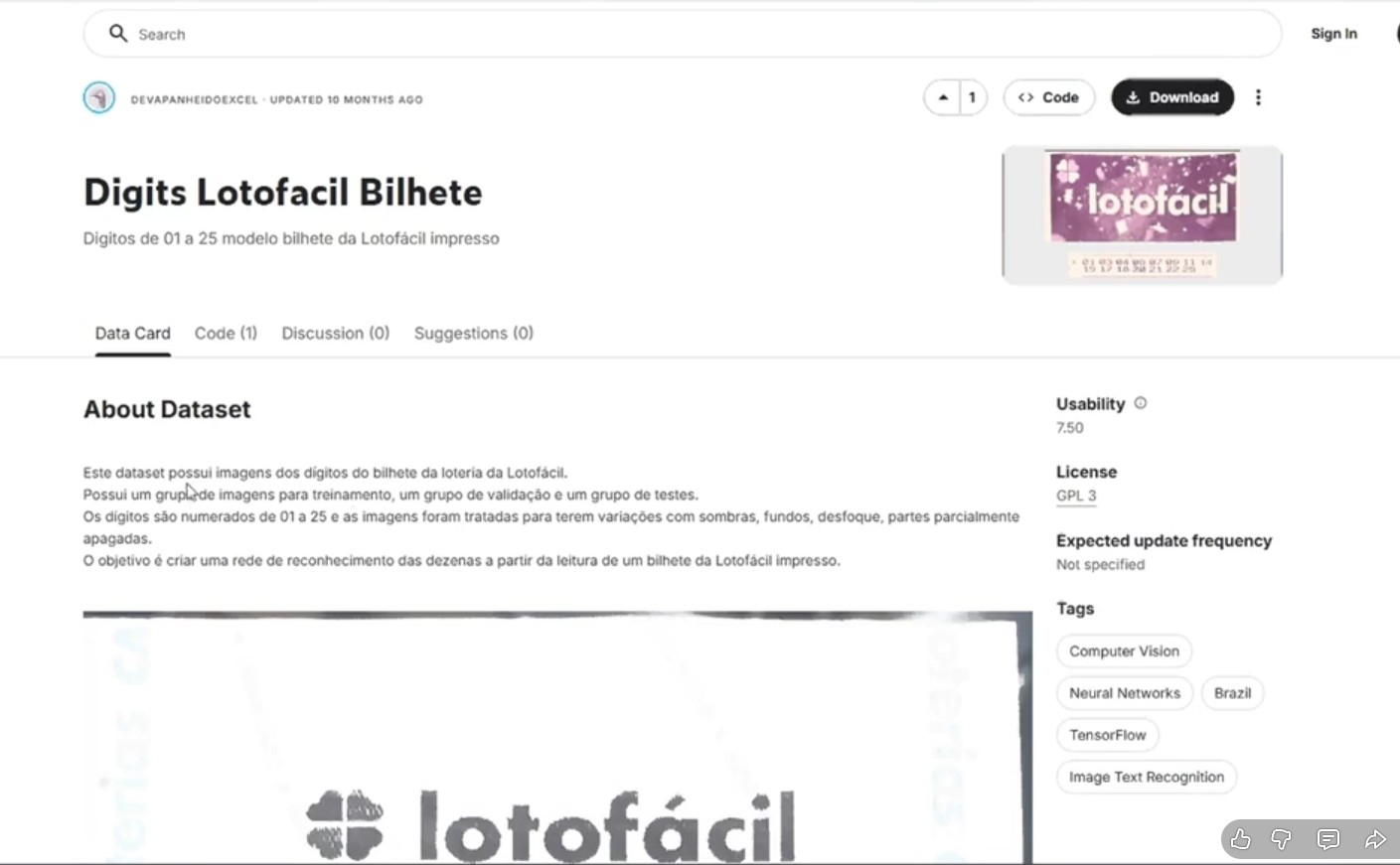 Projeto Digits Lotofacil
