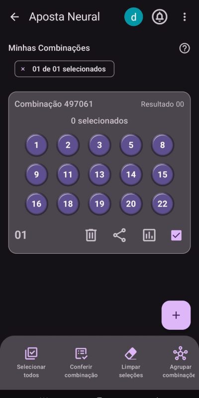 Minhas combinações